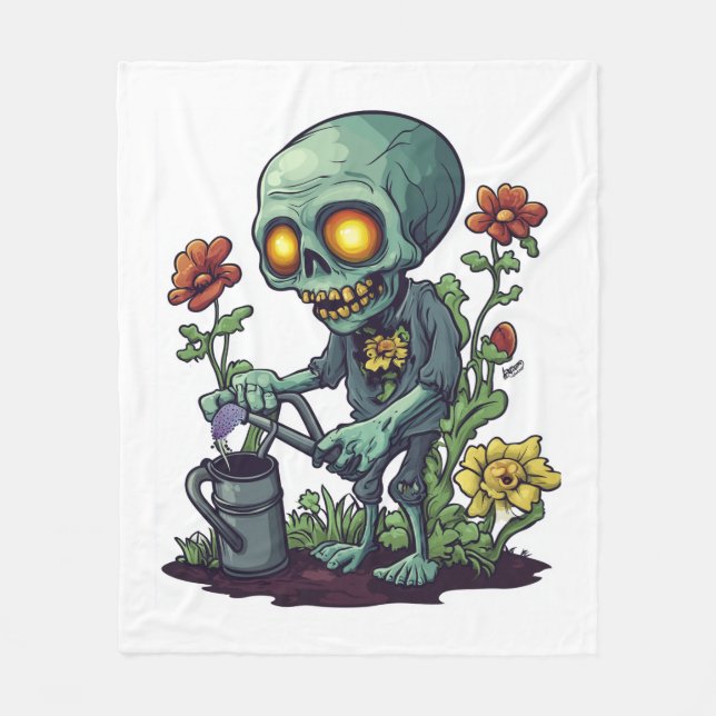 Zombie Plant Parent Fleece Blanket (Front)
