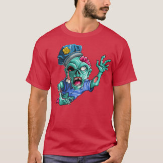 Zombie Police Funny Halloween Horror Scary 6942 T-Shirt