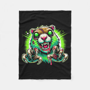 Zombie Prairie Dog Halloween Horror Fleece Blanket