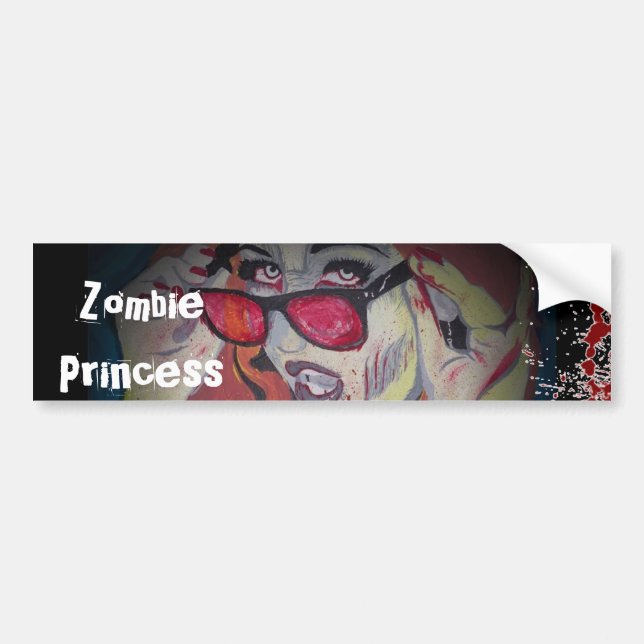 Zombie Princess Bumper Sticker (Front)