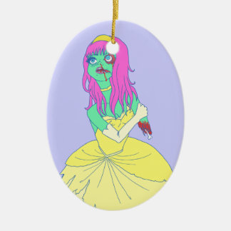 Zombie Princess Ceramic Tree Decoration