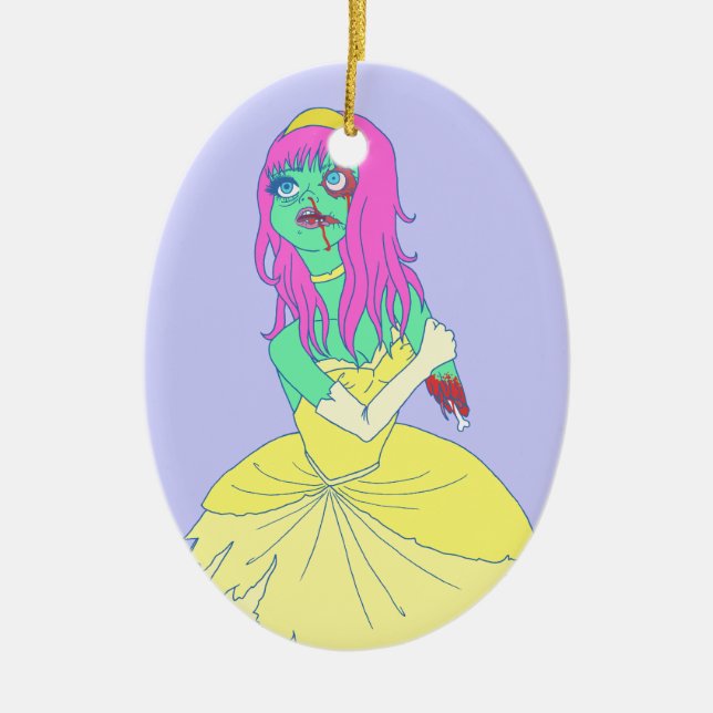 Zombie Princess Ceramic Tree Decoration (Front)