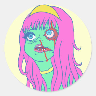 Zombie Princess Classic Round Sticker