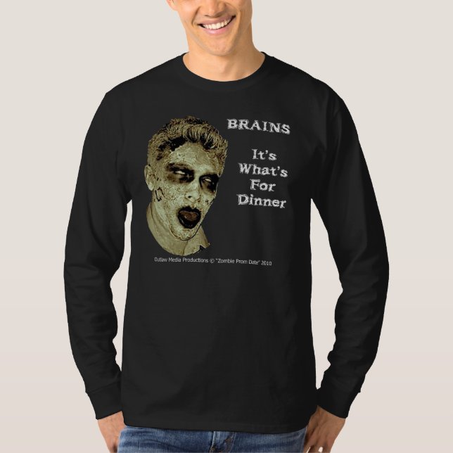 Zombie Prom Date - Brains T-Shirt (Front)