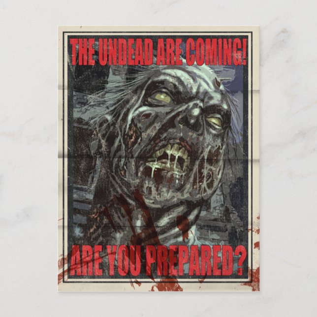 Zombie Propaganda Poster Postcard (Front)