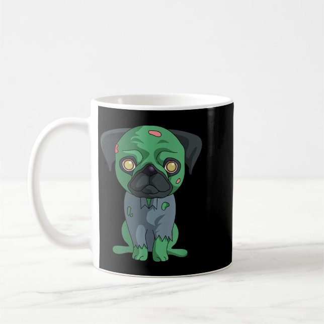Zombie Pug Coffee Mug (Left)