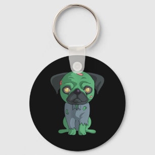 Zombie Pug Key Ring