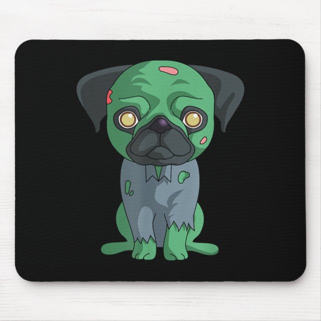 Zombie Pug Mouse Mat (Front)