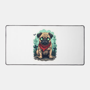 Zombie Pug Parade Desk Mat