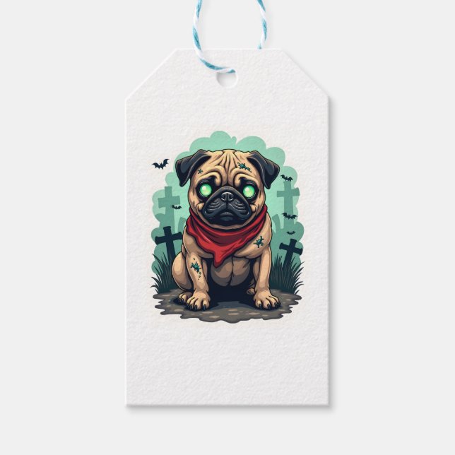 Zombie Pug Parade Gift Tags (Front)