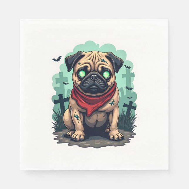 Zombie Pug Parade Napkin (Front)