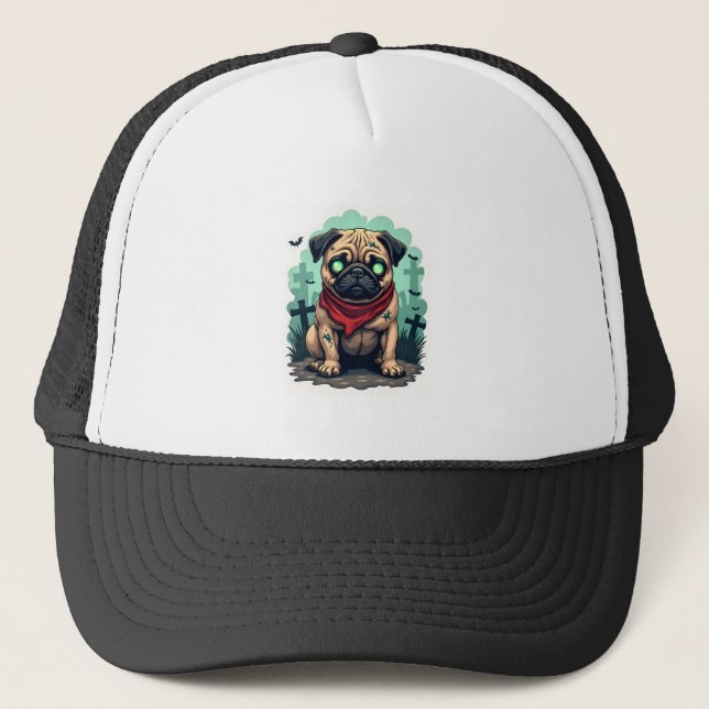 Zombie Pug Parade Trucker Hat (Front)