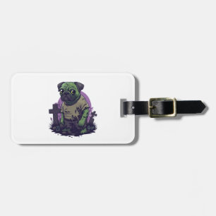 Zombie Pug � Undead Funny Halloween Dog Luggage Tag
