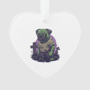 Zombie Pug � Undead Funny Halloween Dog Ornament