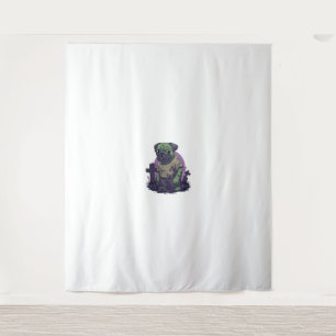 Zombie Pug – Undead Funny Halloween Dog Tapestry