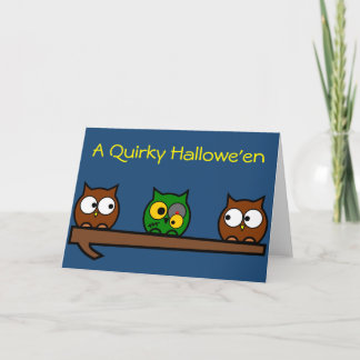 Zombie Quirky Owls Card
