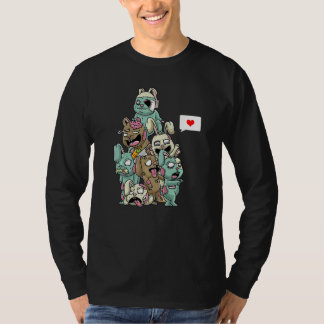 Zombie Rabbit Scary Halloween Bunny T-Shirt