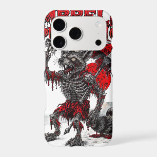 Zombie Racoon holding Skull & Umbrella Macabre