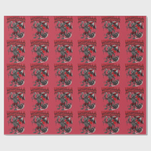 Zombie Racoon holding Skull & Umbrella Macabre Wrapping Paper