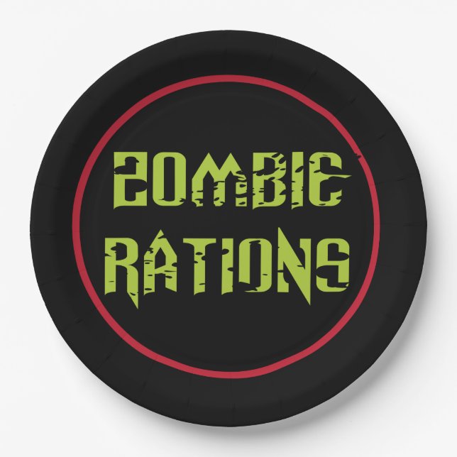 Zombie Rations Paper Plate (Front)