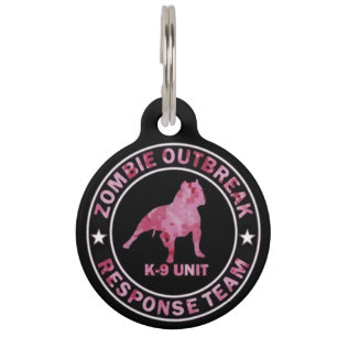 Zombie Response K9 Pink Camo Pet ID Tag