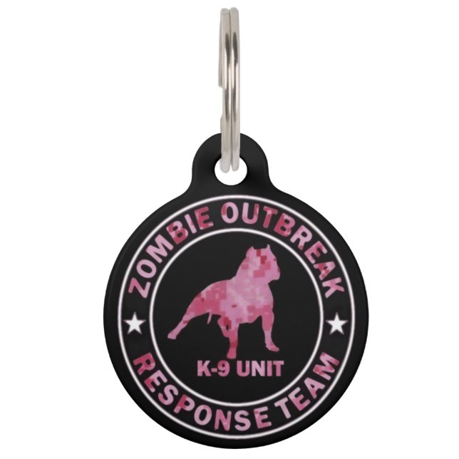 Zombie Response K9 Pink Camo Pet ID Tag (Front)
