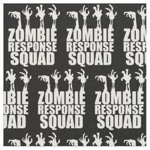 Zombie Response Squad Scary Hands Black White Fabric