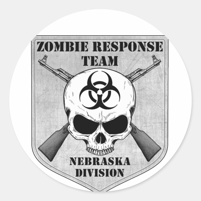 Zombie Response Team: Nebraska Division Classic Round Sticker (Front)