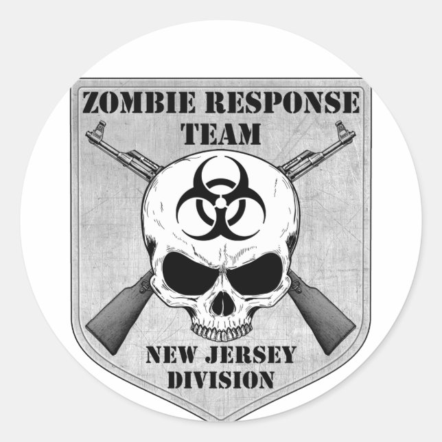 Zombie Response Team: New Jersey Division Classic Round Sticker (Front)