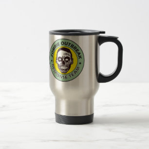 zombie response team, zombie face travel mug