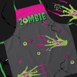 Zombie Rippin’ Eyeball Poppin’ Funky Funny Apron
