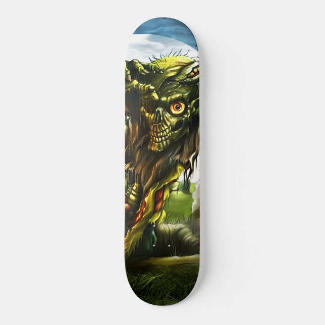 Zombie Rising Full Moon Graveyard Skateboard (Front)