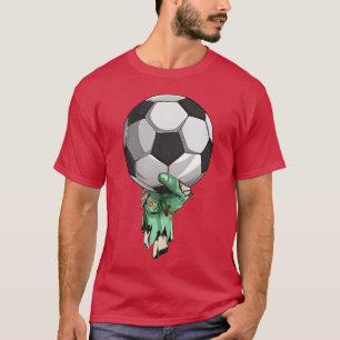Zombie Rock Hand Holding Soccer Ball Halloween gir T-Shirt