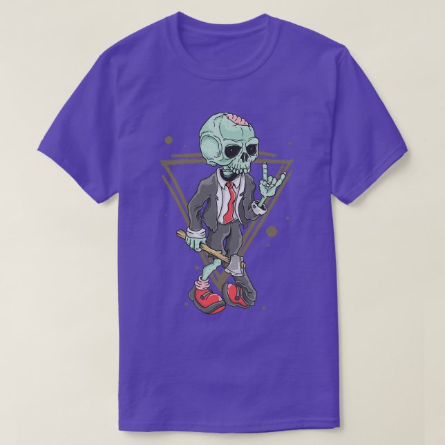 Zombie Rock On T-Shirt (Design Front)