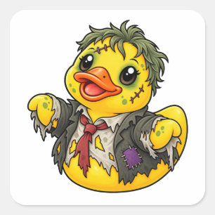 Zombie Rubber Duck Halloween Costume Square Sticker