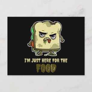 Zombie Sandwich Toast Funny Halloween Kawaii Postcard