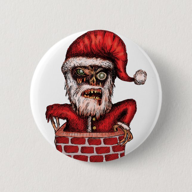 Zombie Santa 6 Cm Round Badge (Front)