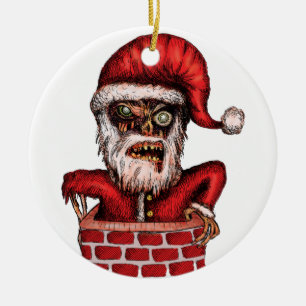 Zombie Santa Ceramic Tree Decoration