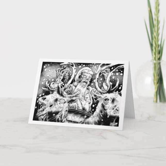 Zombie Santa Christmas Card (Blank Interior) (Front)