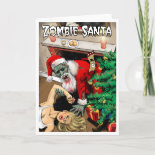 Zombie Santa Christmas Card - Blank Interior