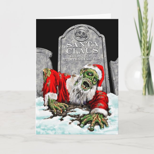 Zombie Santa Christmas Card (Blank Interior) (Front)