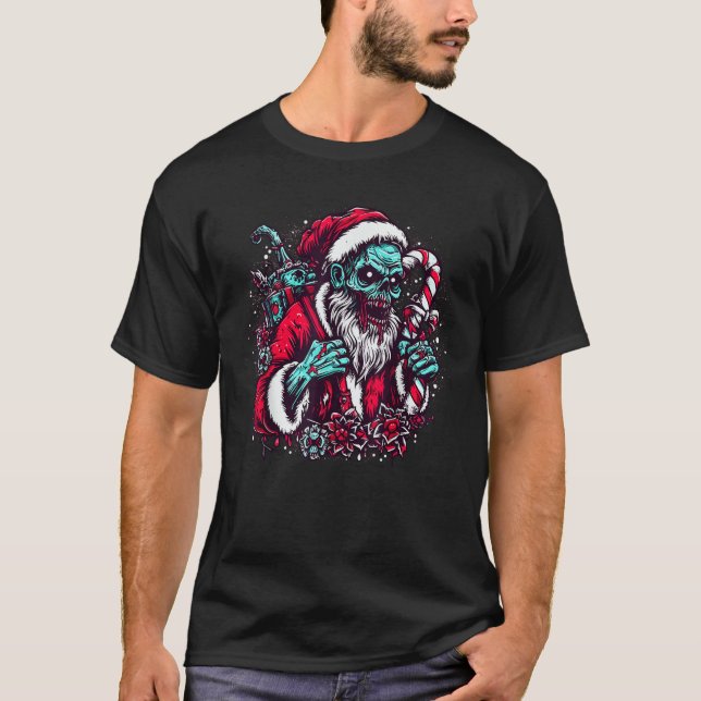 Zombie Santa Claus Christmas Zombies Xmas Horror L T-Shirt (Front)