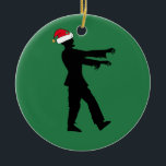 Zombie Santa Funny Christmas Ceramic Tree Decoration<br><div class="desc">Funny Zombie Santa Christmas gift for a scary holiday. A guy walking around dead in a Santa Claus hat for a horror movie fan. A creepy undead Xmas present.</div>
