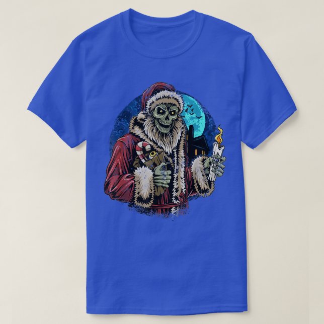 Zombie Santa Funny Sarcastic Ugly Christmas  T-Shirt (Design Front)