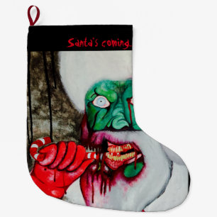 Zombie Santa living dead Christmas stocking