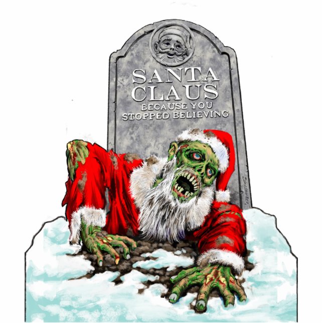 Zombie Santa Sculpture Standing Photo Sculpture (Front)