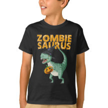 Zombie Saurus Dinosaur T Rex Halloween kids