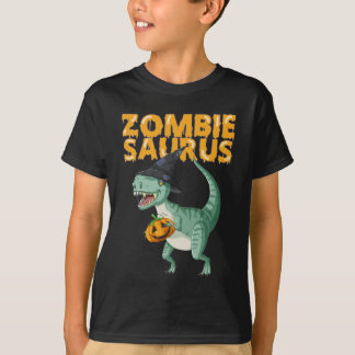 Zombie Saurus Dinosaur T Rex Halloween kids T-Shirt