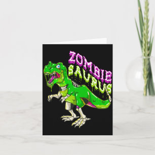 Zombie Saurus Halloween Dinosaur T Rex Zombie Boys Card