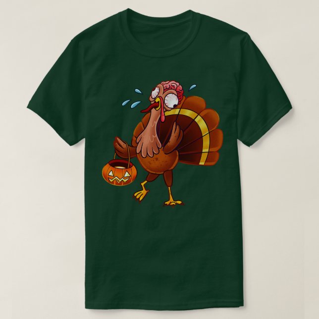 Zombie Scary Turkey T-Shirt (Design Front)